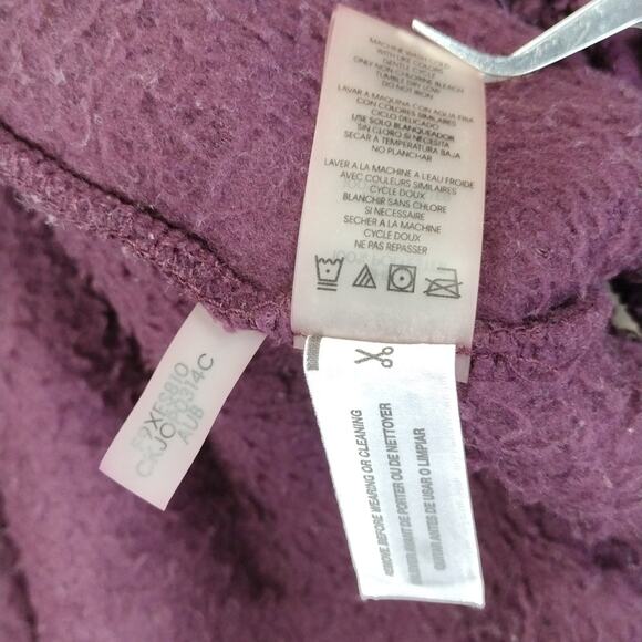Calvin Klein Sherpa Fleece Fluffy Comfy Cozy Plush Purple Zip-Up Teddy Jacket - Picture 6 of 8